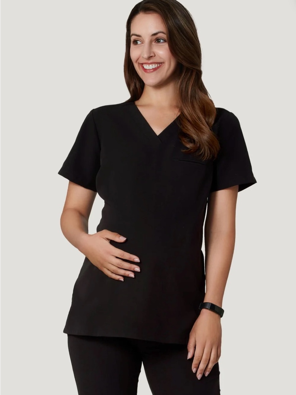 Mandal Women's Maternity One Pocket Scrub Top